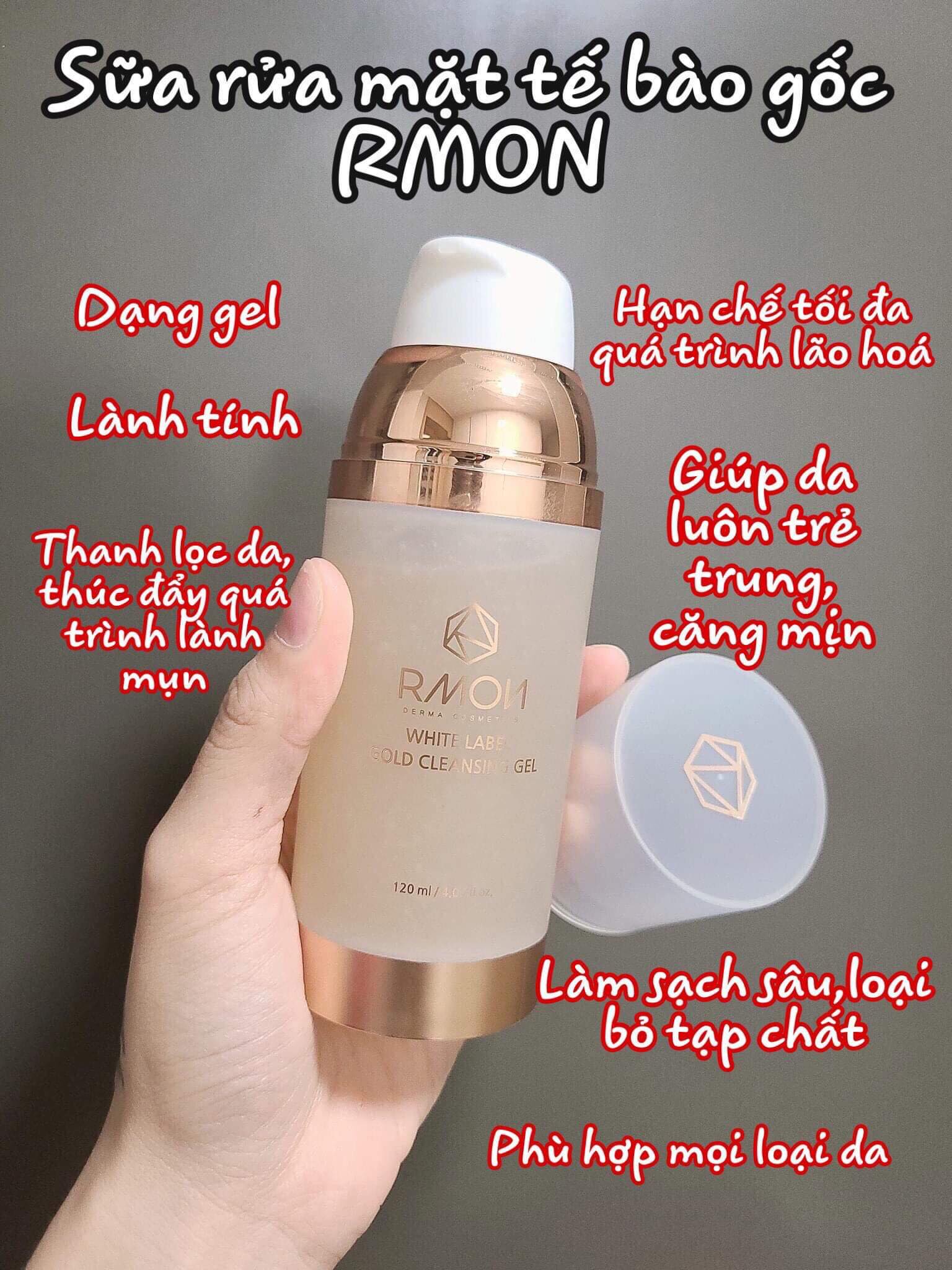 Sữa Rửa Mặt Tế Bào Gốc Rmon Dạng Gell 120Ml