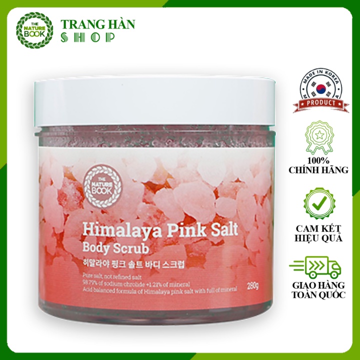 Muối Tắm Dưỡng Trắng Toàn Thân Từ Muối Hồng Himalaya The Nature Book Himalaya Pink Salt Body Scrub