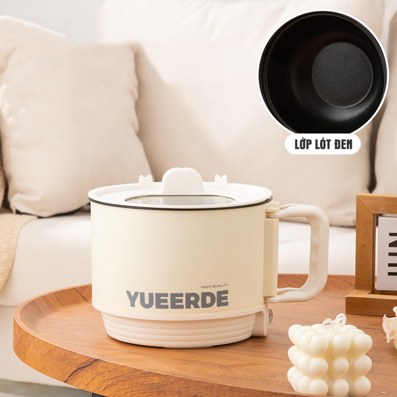 Nồi Lẩu Điện Đa Năng Mini Tay Cầm Gấp Gọn Dung Tích 1.8L Chiên Xào Nấu Cơm Ăn Lẩu Tiện Dụng Chống Dí