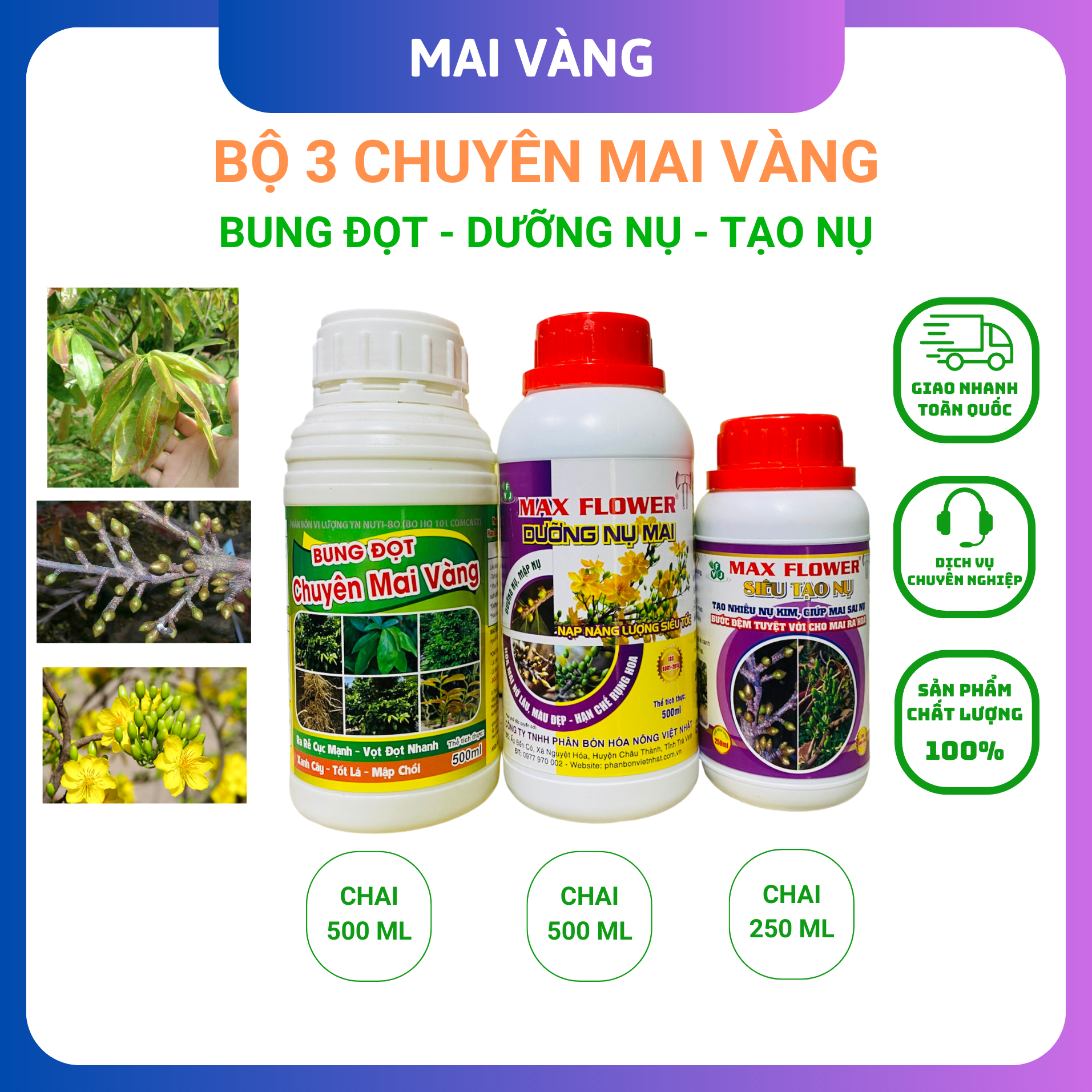 Phân bón mai vàng siêu vọt đọt tạo nụ dưỡng nụ