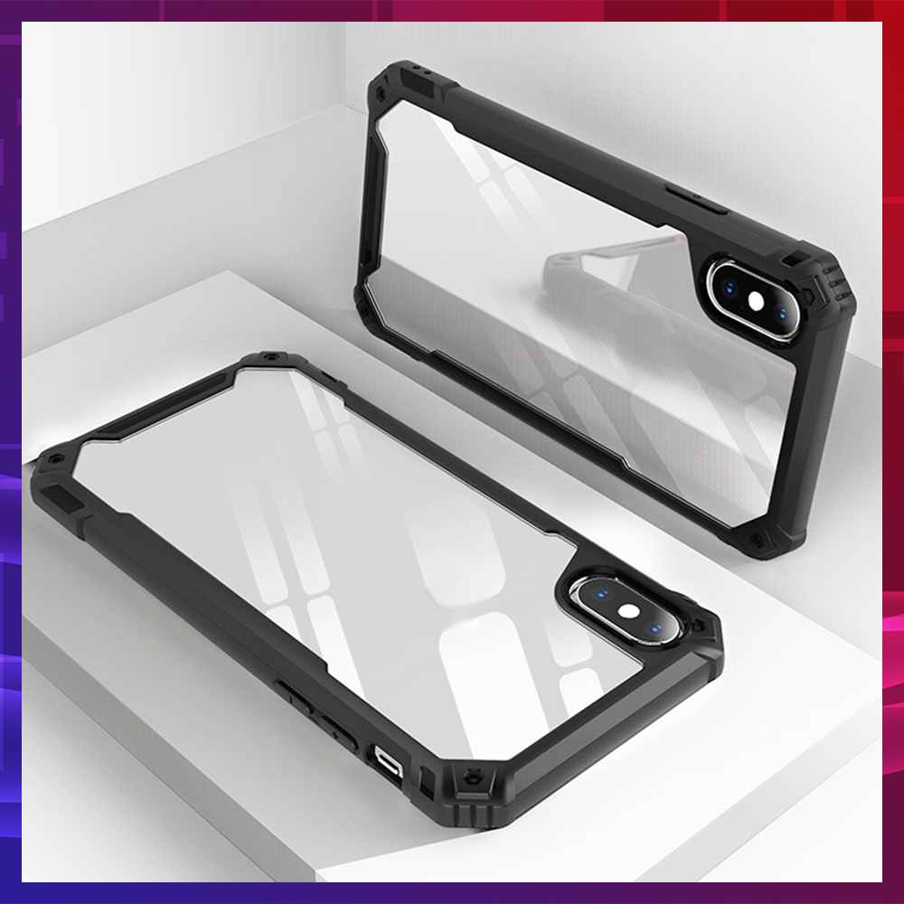Ốp lưng dành cho iPhone 7 8 Plus X XR XS Max 11 12 13 Pro Max chống sốc viền màu mặt lưng trong suốt