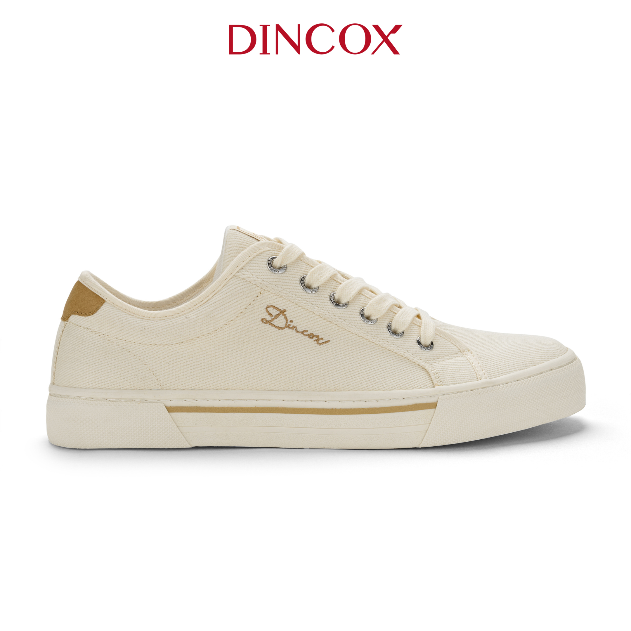 Giày Sneaker Vải Canvas Nam Nữ E12 Cream Thời Trang Dincox