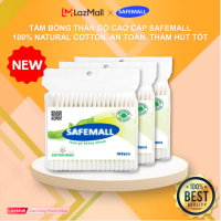 [BÁN SỈ] Gói 100 Que Tăm Bông Ráy Tai thân Gỗ SafeMall cao cấp Bông Gòn Mềm Mại An Toàn Thân Thiện Môi Trường Đa công dụng hỗ trợ trang điểm Vệ Sinh - Hàng Chính Hãng SAFEMALL OFFICIAL