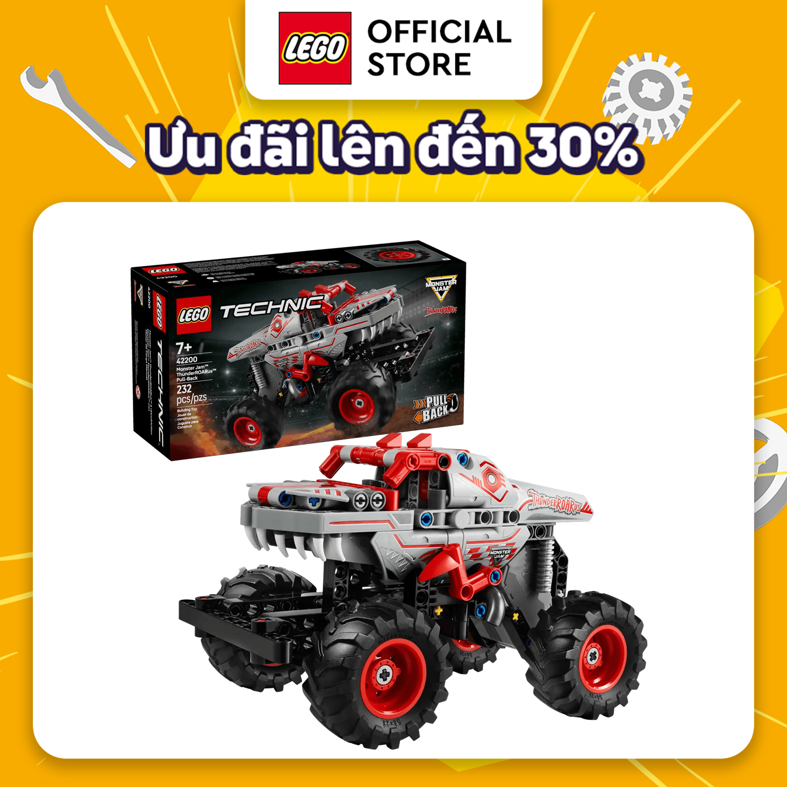 LEGO TECHNIC 42200 Đồ Chơi Lắp Ráp Xe Monster Jam-ThunderROARus (232 Chi Tiết)