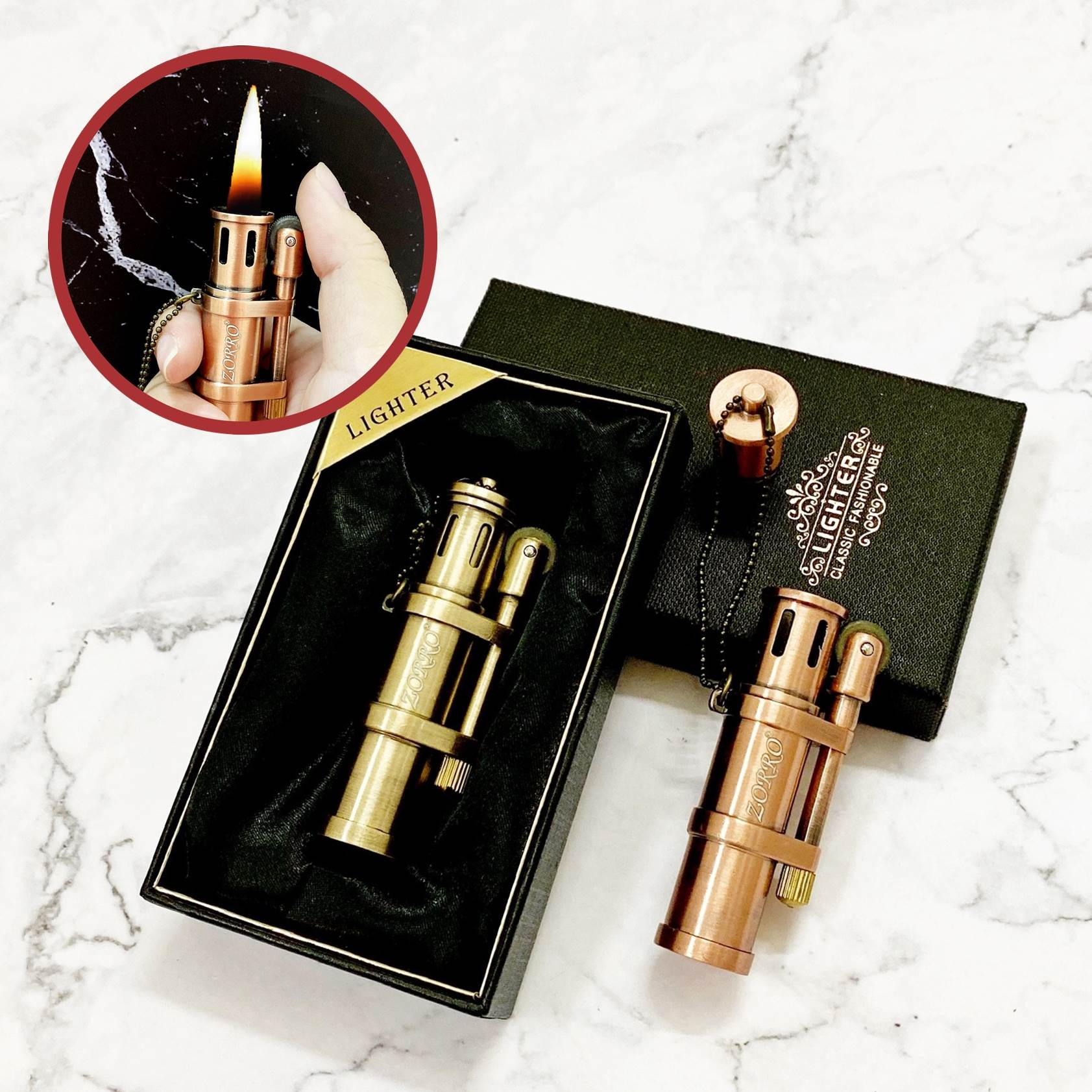 BẬT LỬA XĂNG ĐÁ CỔ 836 (CÓ HỘP) - (XÀI XĂNG)