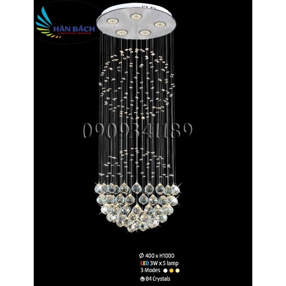 Đèn pha lê thông tầng trang trí phòng khách bàn ănđèn thả trần đèn decor đèn chùm phale