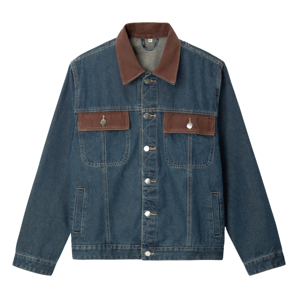 Áo Khoác Jean Nam Xanh Đậm BAMI HOME Áo Khoác  DENIM JACKET Cao cấp AKJ01