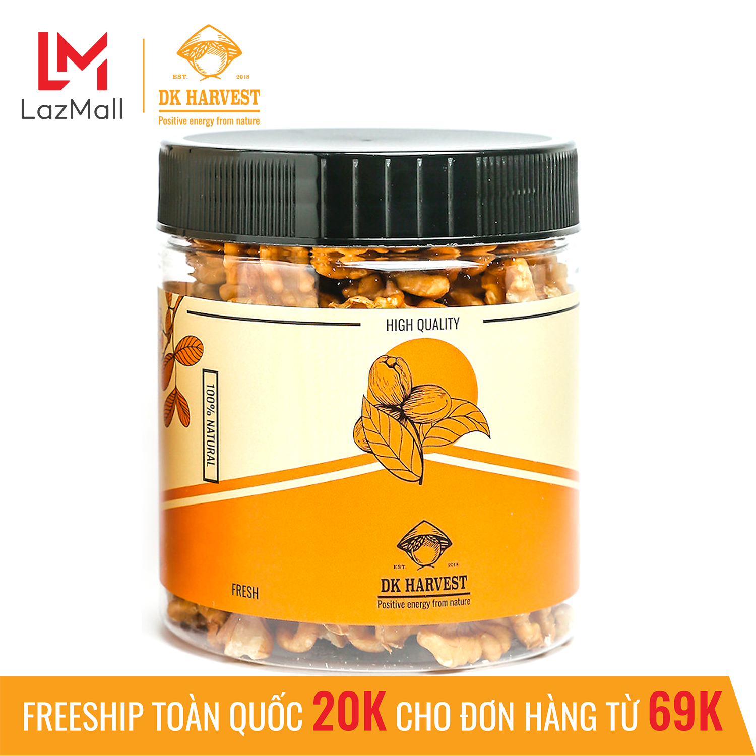 Nhân Óc Chó Vàng DK Harvest 200g - Nhập Khẩu Mỹ/Chile | Dinh Dưỡng Cho Mẹ Bầu & Trẻ Nhỏ Tốt Cho Trí 