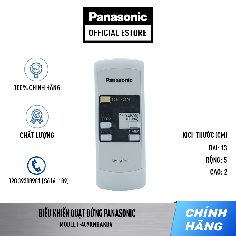 Điều khiển Quạt cây (treo) Panasonic Model F-409KNBA - 409KH F-409KS - Remote Quạt Panasonic 409KH1600ZM
