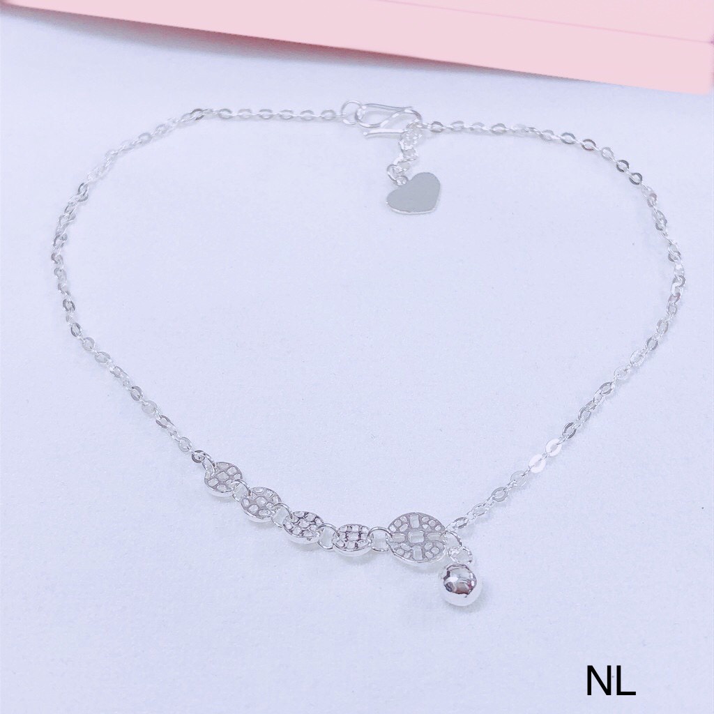 Lắc chân nữ bạc thật lắc chân đồng kim tiền may mắn - Kho sỉ bạc Nhất Linh