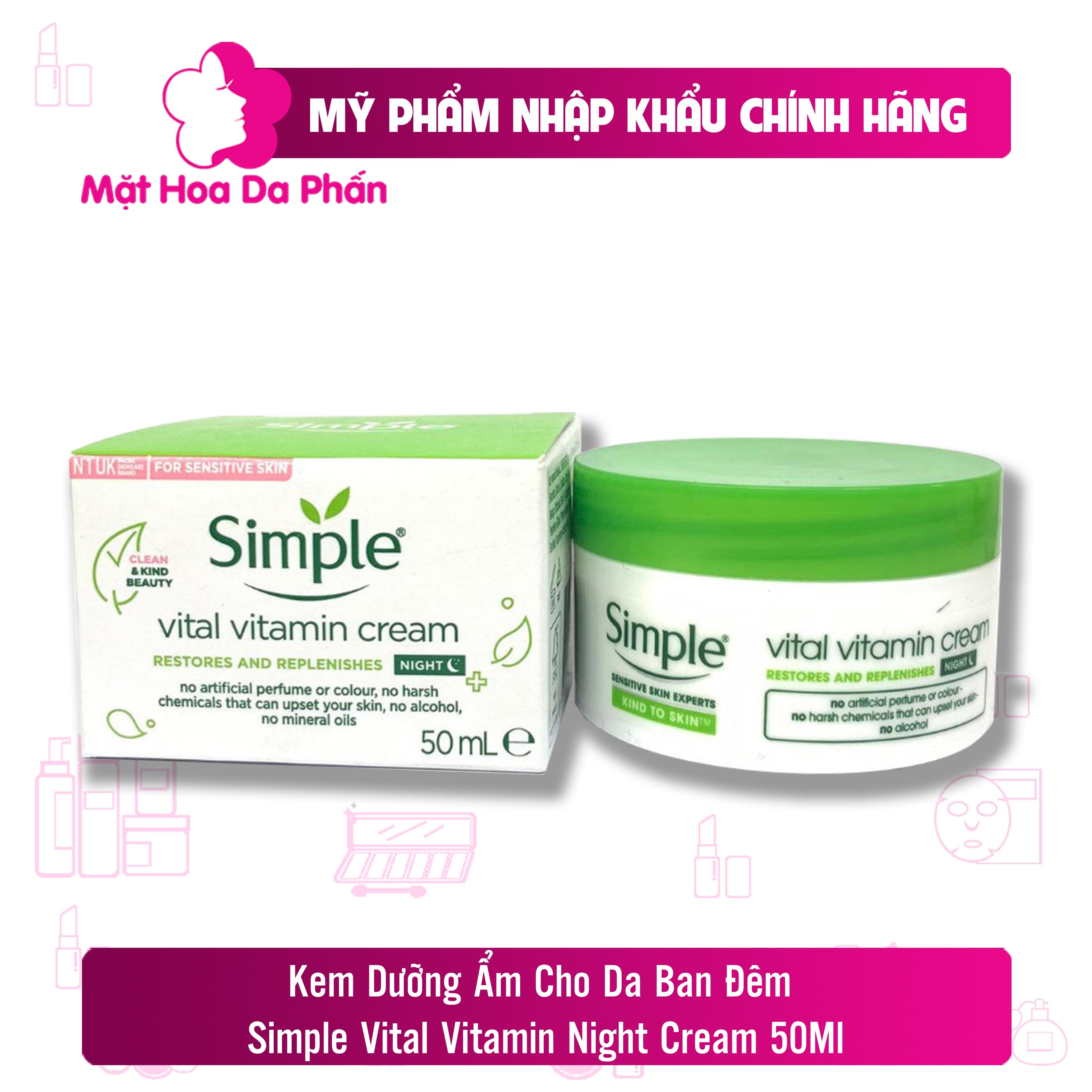 Kem Dưỡng Ẩm Cho Da Ban Đêm Simple Vital Vitamin Night Cream 50Ml