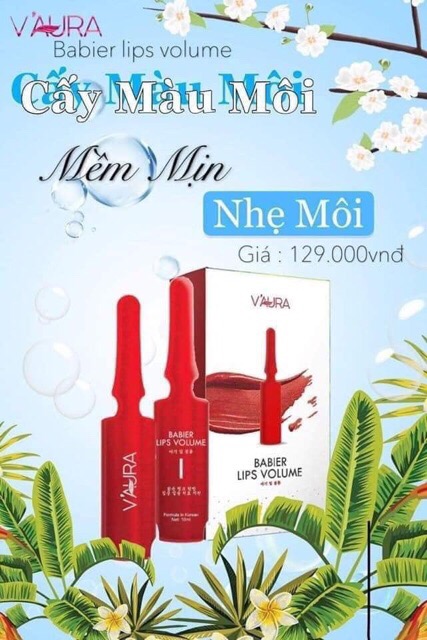 [Hcm]Cấy Màu Môi Vaura Tinh Chất Cấy Môi Vaura Serum Cầy Hồng Môi Babier Lips Volume Son Dưỡng Tri Thâm Môi Reborn King Chính Hãng