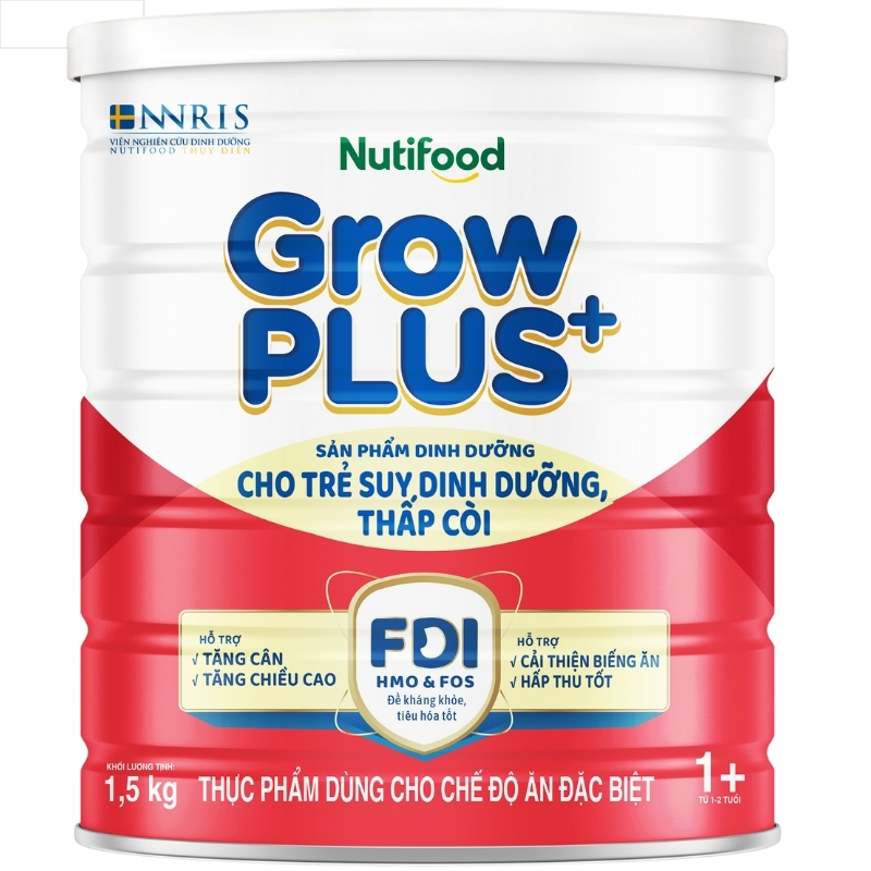 Sữa GrowPLUS+ Đỏ Hỗ Trợ Tăng Cân Tiêu Hóa Tốt Đề Kháng Khỏe Phát Triển Não Bộ Lon 1.5kg Cho Bé - Bibo Mart