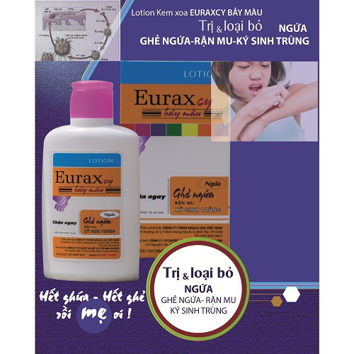 [HCM]KEM DIỆT GHẺ NGỨA 7 MÀU "EURAXcy" CHẶN NGAY CƠN NGỨA