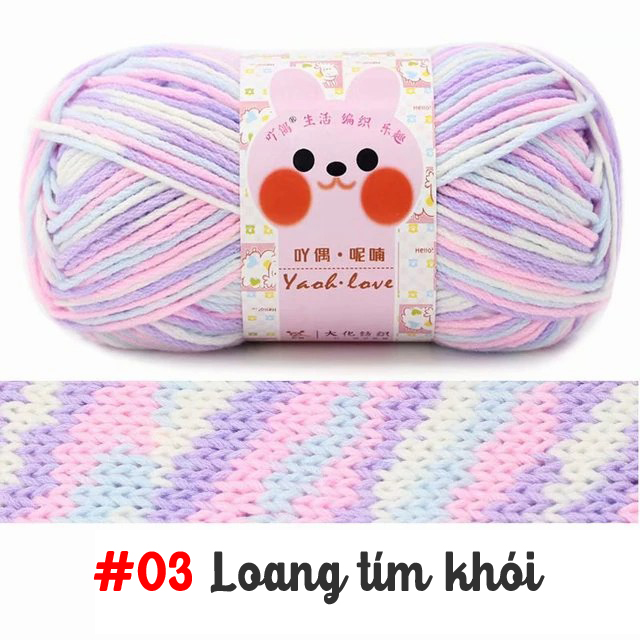 Len Yaoh Wool Loang (cuộn 100gr) - Sợi 3mm móc khăn mềm nhẹ giữ ấm tốt