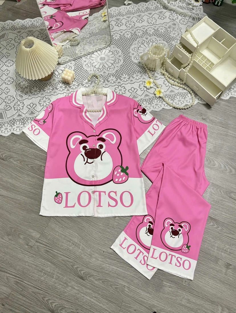 Đồ bộ nữ mặc nhà ANH MỸ pijama nữ 5D chất liệu lụa xước ánh kim thiết kế bigsize in bộ cao cấp tay n