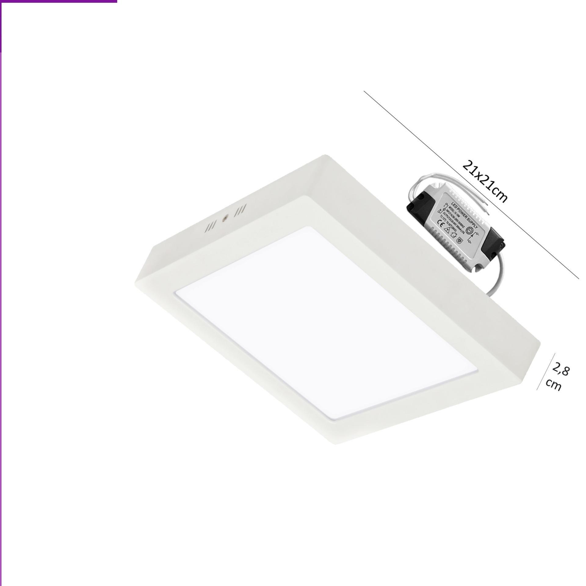Đèn led nổi ốp trần 18w vuông ánh sáng trắng