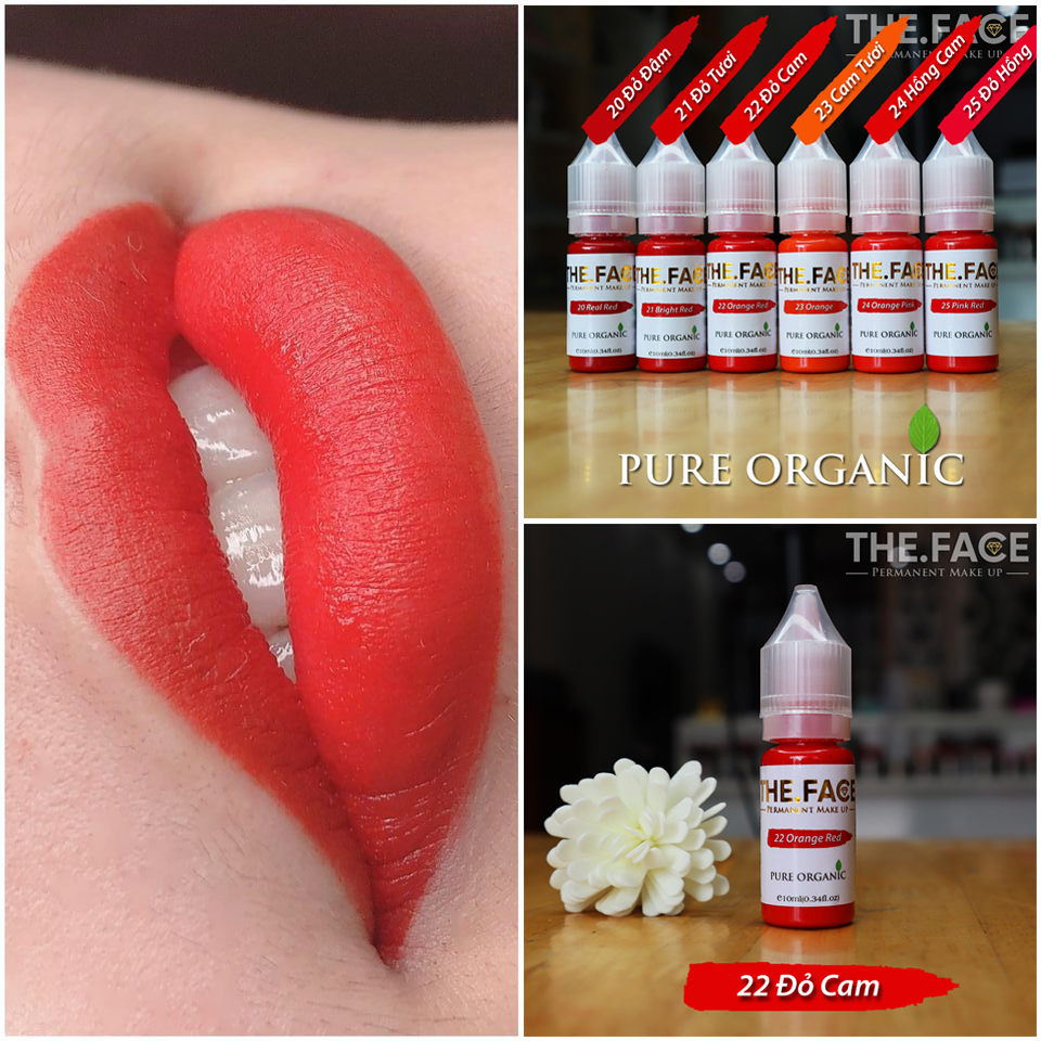 [THE.FACE] Mực Xăm Môi Organic Đỏ Cam