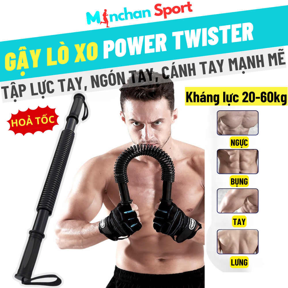 GẬY LÒ XO TITAN BẺ TAY TẬP CƠ TAY HIỆU QUẢ - GẬY KHÁNG LỰC TITAN POWER TWISTER – 20Kg đến 60Kg