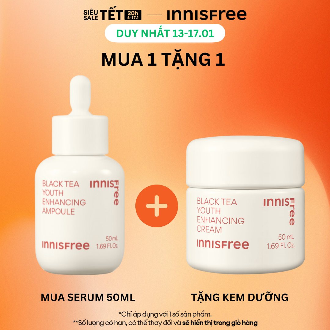 Tinh chất dưỡng da ban đêm ngăn ngừa lão hóa từ trà đen INNISFREE Black Tea Youth Enhancing Ampoule 