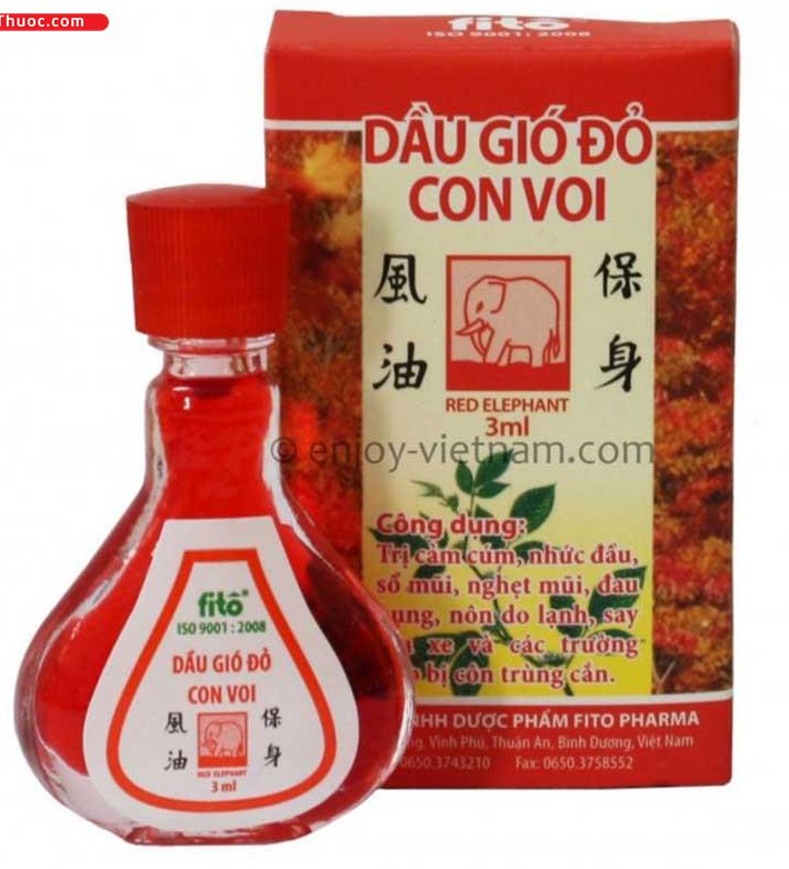 Dầu Gió Đỏ Hiệu Con Voi - Chai 3Ml