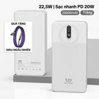 sạc dự phòng GOOJODOQ 20000mAh PD 22.5W sạc nhanh đi kèm 4 dây Đèn pin độ sáng cao Sạc Pin Phụ KiệnPower Bank