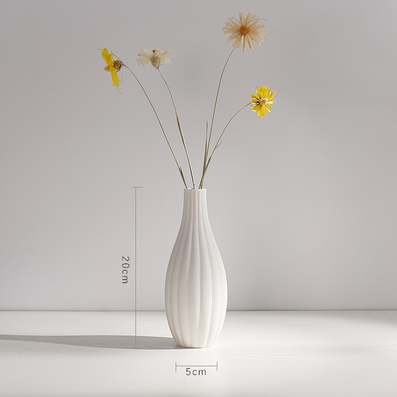Lọ hoa đẹp trắng sứ decor siêu xinh - chất liệu gốm sứ