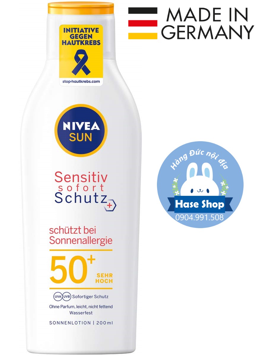 [Nội Địa Đức Đủ Bill] Kem Chống Nắng Cơ Thể Nhạy Cảm Nivea Sun Spf50+