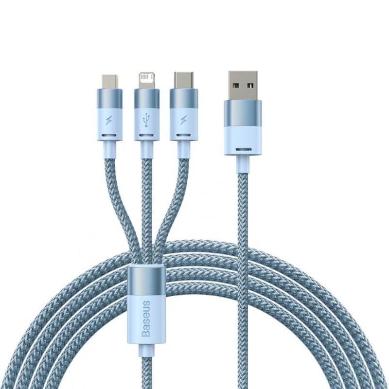 Cáp Sạc Đa Năng Baseus StarSpeed 1-for-3 Fast Charging Data Cable USB to M+L+C 3.5A CAXS