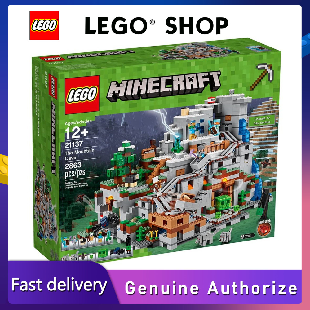 【Hàng chính hãng】 LEGO Bộ xây dựng Lego Minecraft Hang núi 21137 (2863 miếng）Đảm bảo chính hãng từ Đan Mạch