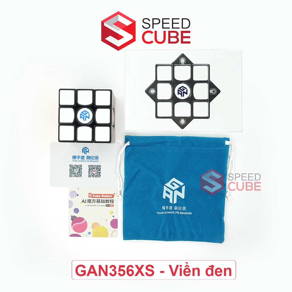 Rubik 3x3 Gan 356 XS Stickerless/Viền đen Rubik 3x3x3 Nam Châm Chính Hãng Gan - Shop Speed Cube