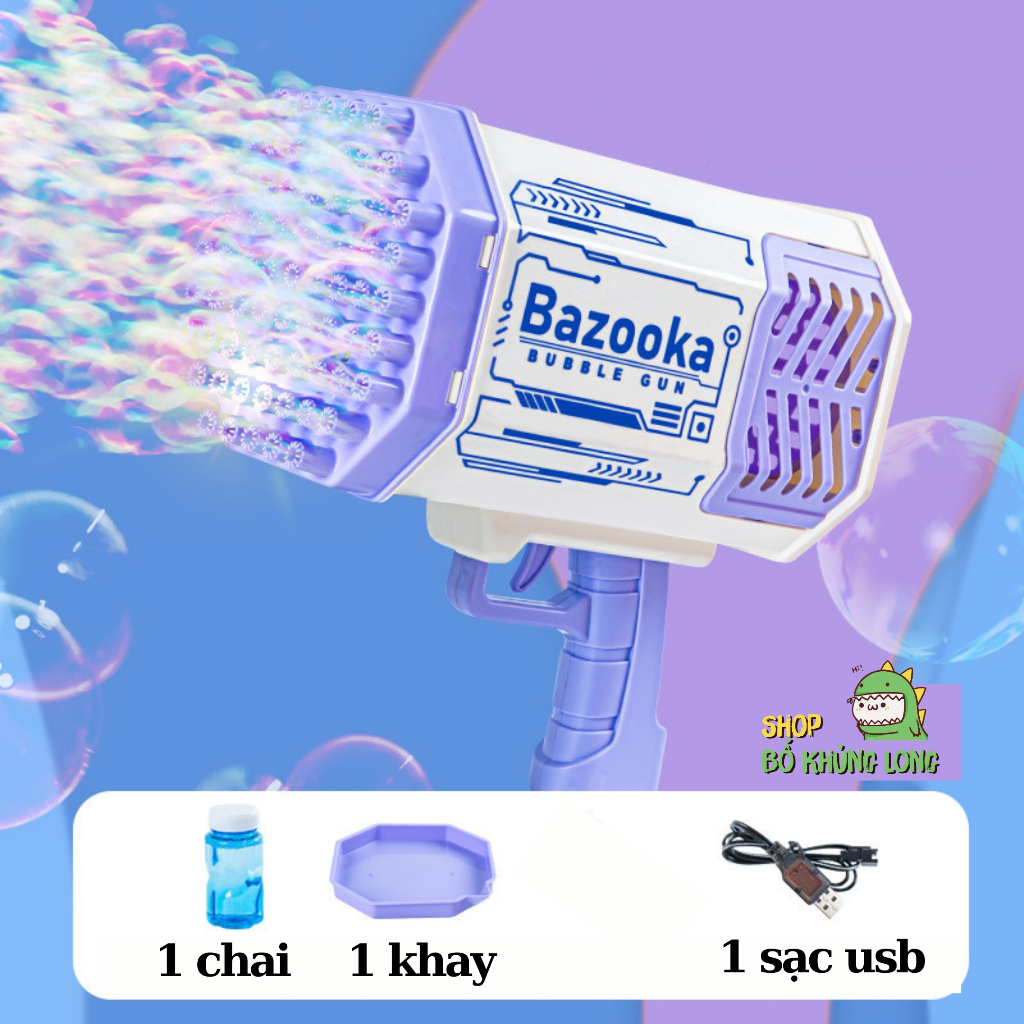 Súng Bắn Bong Bóng Khổng Lồ Bazooka 69 Nòng Lớn Siêu Mạnh Kèm Đèn LED - Đồ Chơi Cho Bé PUKAPI