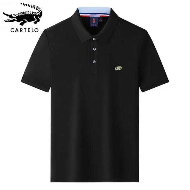 CARTELO Summer New Mens Lapel Polo Shirt Cotton Embroidered Short Sleeve Casual Business Fashion Slim Fit Polo Shirt T-shirt