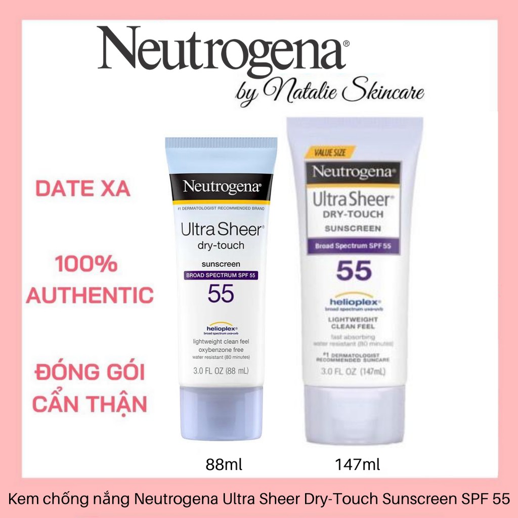 [ĐỦ SIZE] Kem chống nắng Neutrogena Ultra Sheer Dry-Touch Sunscreen SPF 55