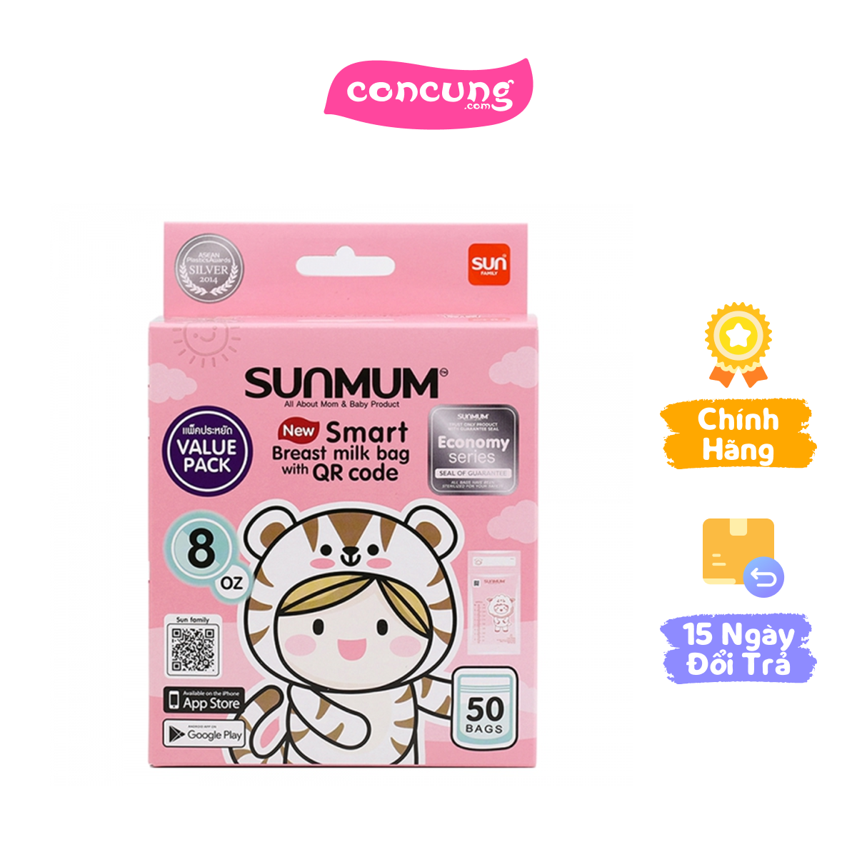 Túi trữ sữa Sunmum 250ml (50túi/hộp)
