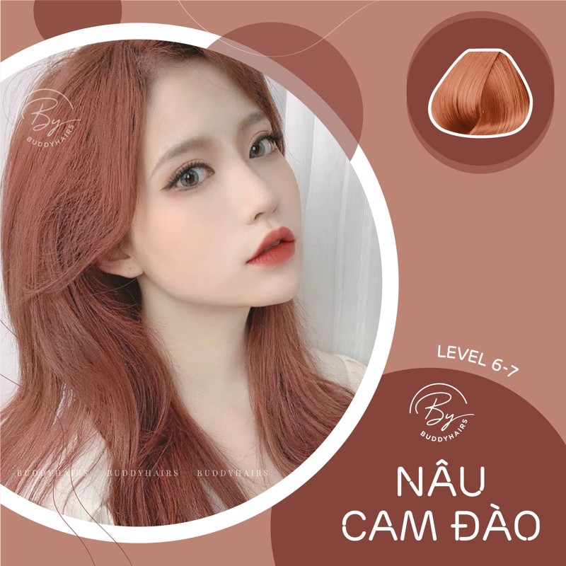 Thuốc Nhuộm Tóc Nâu Cam Đào Của Buddyhairs Buddy.hairs Buddyhair Tặng Kèm Trợ Nhuộm Găng Tay Mũ Trùm Đầu