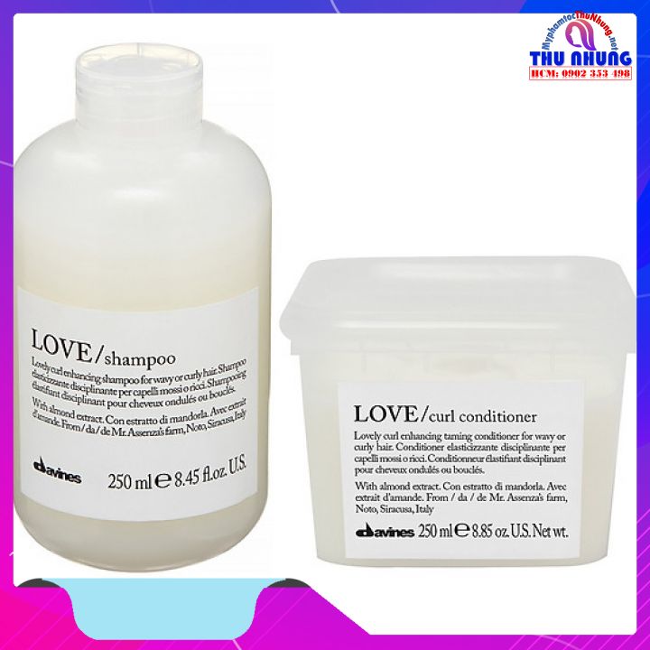 [Hcm]Bộ Dầu Gội Xả Davines Love Curl Dưỡng Tóc Uốn Xoăn 250Ml