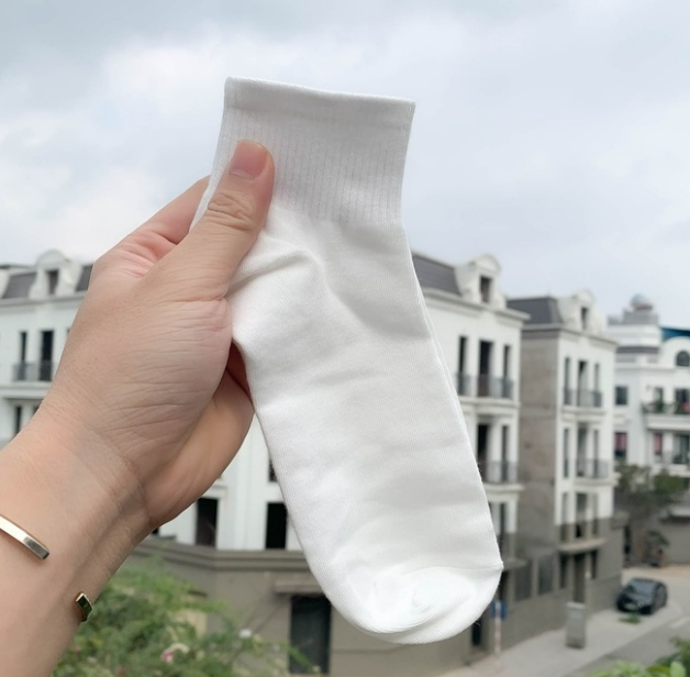 Tất vớ cổ ngắn nam nữ cotton màu trơn mỏng thoáng nhiều màu