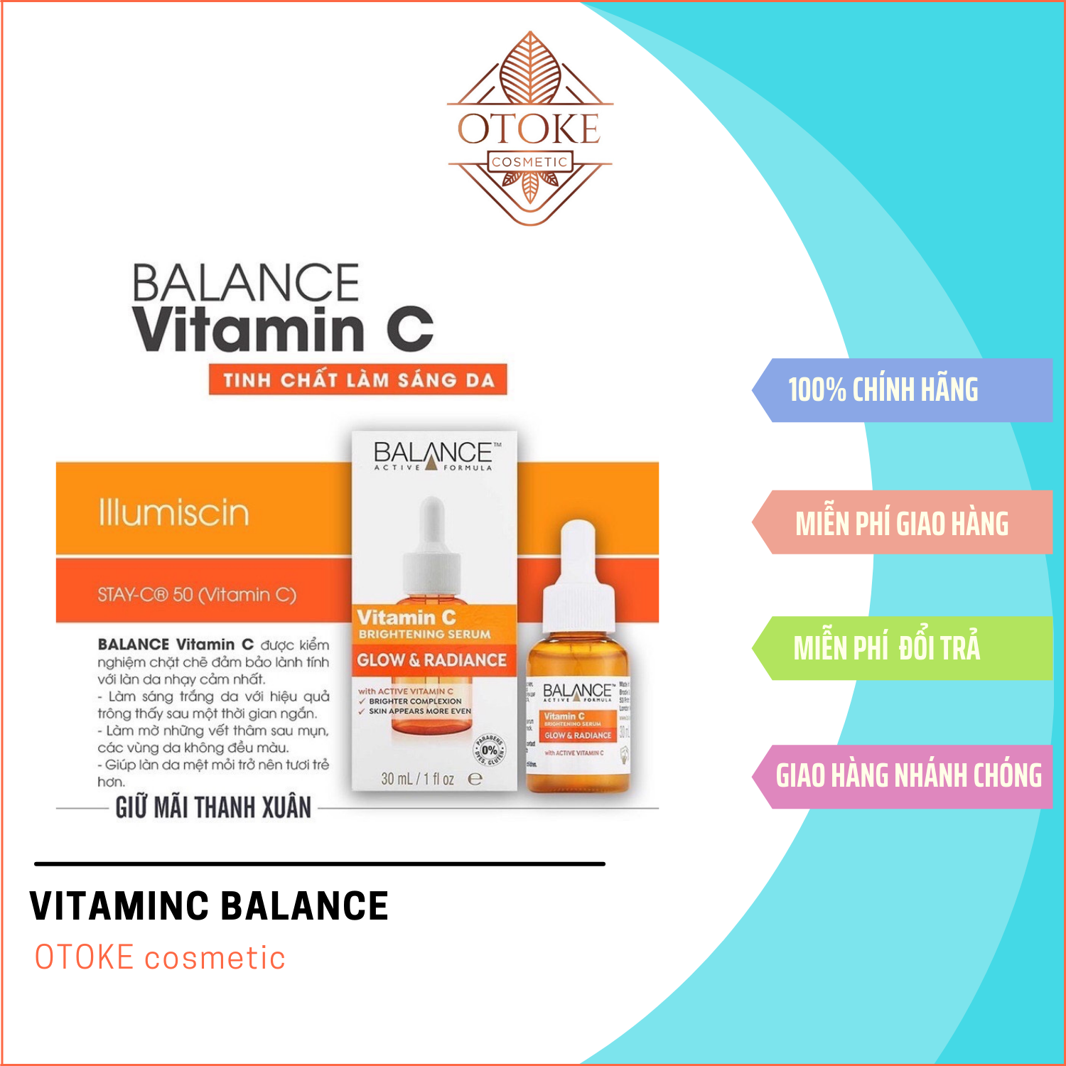 Serum mờ thâm sau mụn Vitamin C Balance Active Formula 30ml