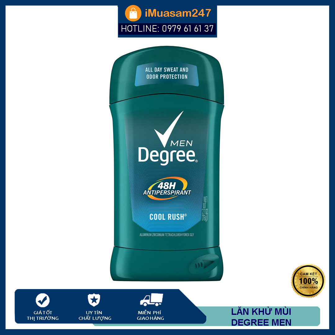 [Hcm]Lăn Khử Mùi Nam Degree Men Cool Rush 48H Antiperspirant 76G Ngăn Mồ Hôi Khử Mùi Hiệu Quả Với Hương Thơm Nam Tính Mạnh Mẽ