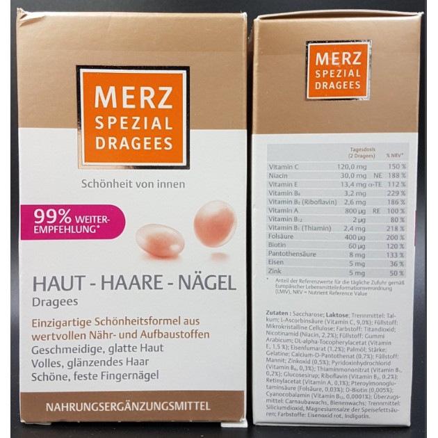 Hàng Đức Đẹp Tóc Da Móng Merz Spezial Dragees Haut - Haare - Nagel - 