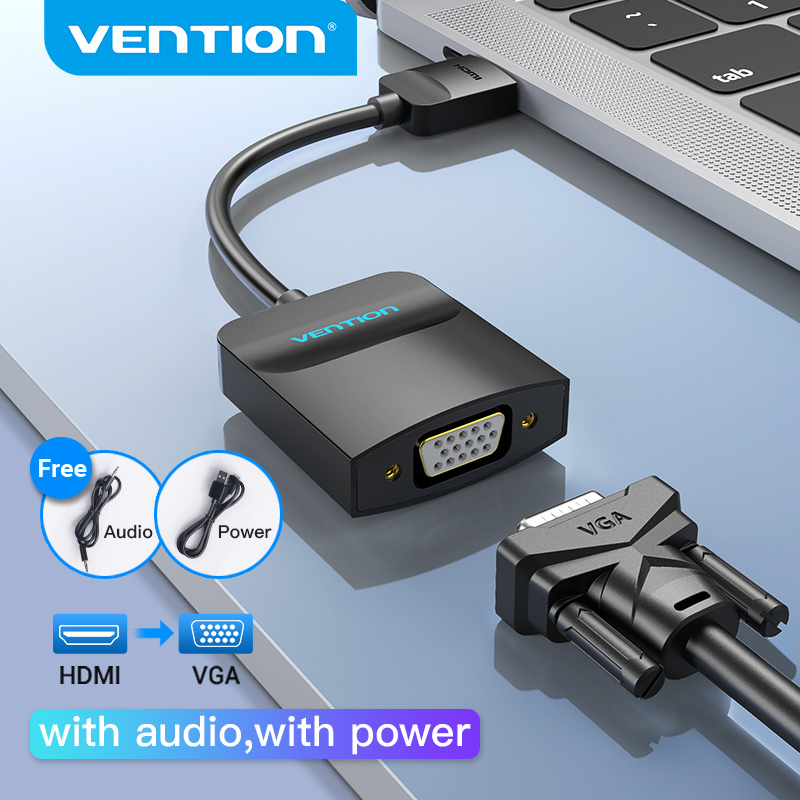 Vention HDMI to VGA Adapter 1080P 60Hz with Audio and Power for Laptop Monitor Xbox PS4 TV Projector