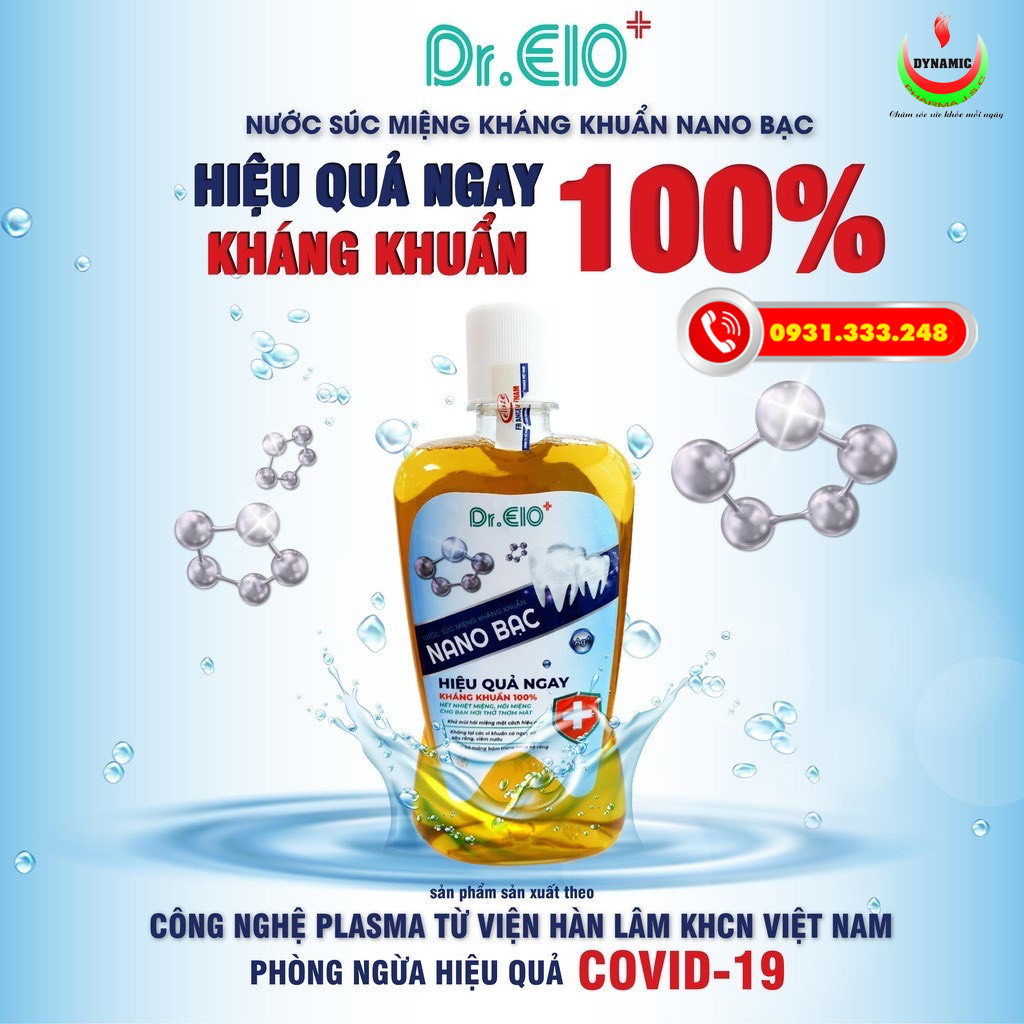 [Hcm]Nước Súc Miệng Kháng Khuẩn Nano Bạc Dr.elo Kháng Khuẩn 100%