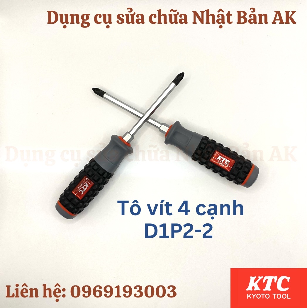 Tô vít 4 cạnh KTC mã D1P2-2 hàng Nhật chính hãng