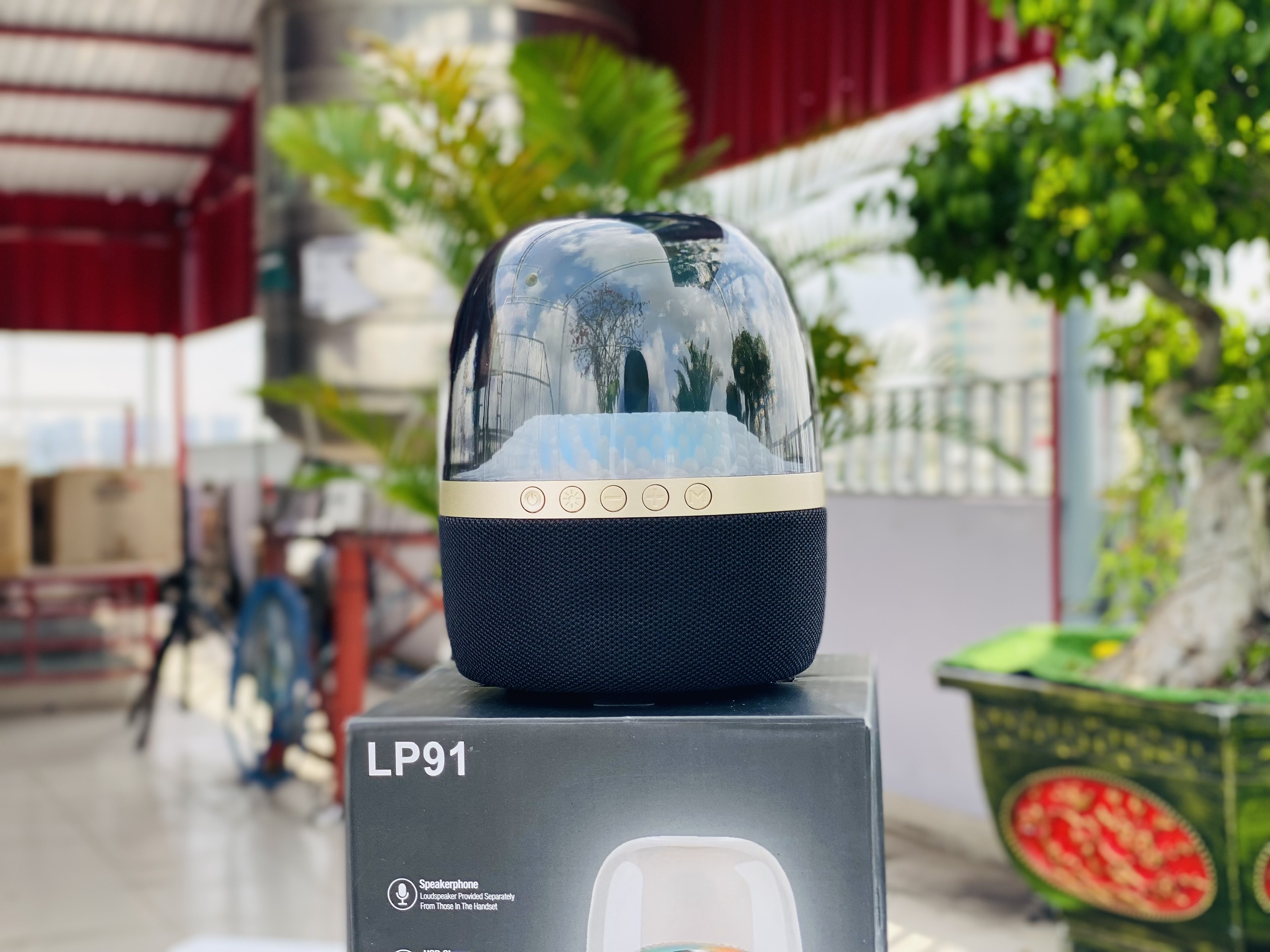 Loa Bluetooth nghe nhạc HR LP91 LP90  Âm thanh siêu bass 360 độ LED viền 360 cực chất - BH 1 năm đán