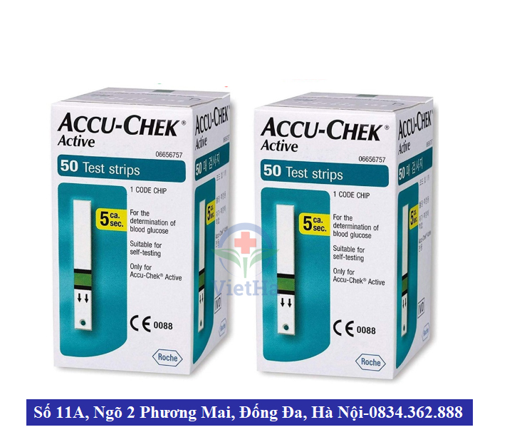 Que Thử Đường Huyết Accu-Check Active (hộp 50 que)