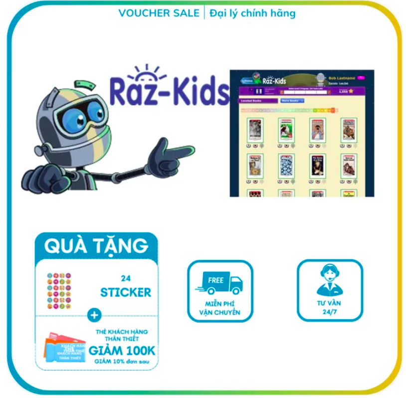 Mã học ứng dụng Raz-kids Tiêng Anh Razkids cho bé