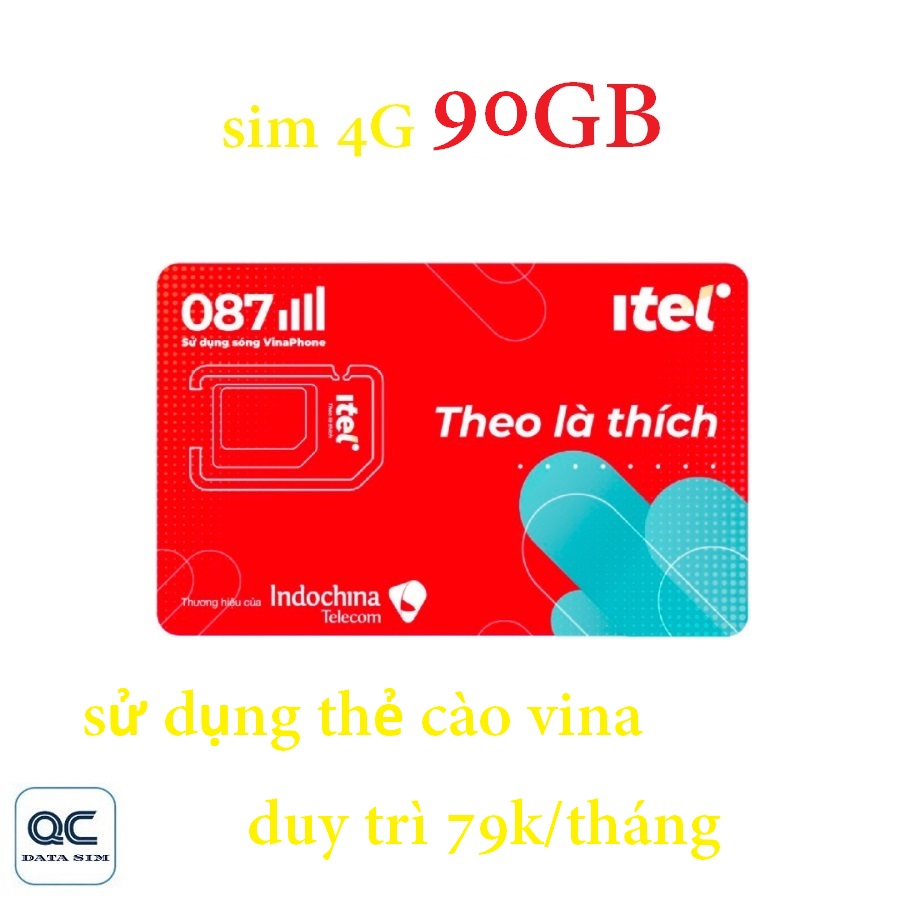 FREESHIP - CHƯA KÍCH HOẠT [HCM]SIM ITELECOM VINAPHONE NỘI MẠNG MIỄN PHÍ 90GB 30 PHÚT GỌI NGOẠI MẠNG 