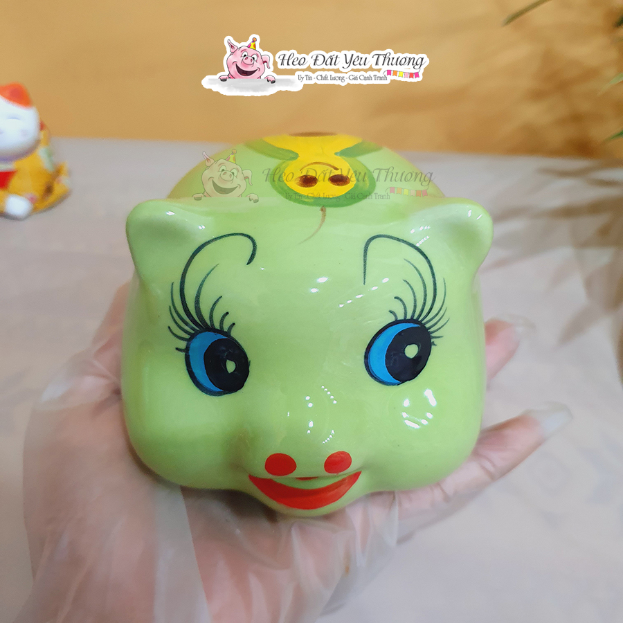 Lợn sứ bát tràng lỗ tròn tiết kiệm size nhỏ- trang trí quà tặng
