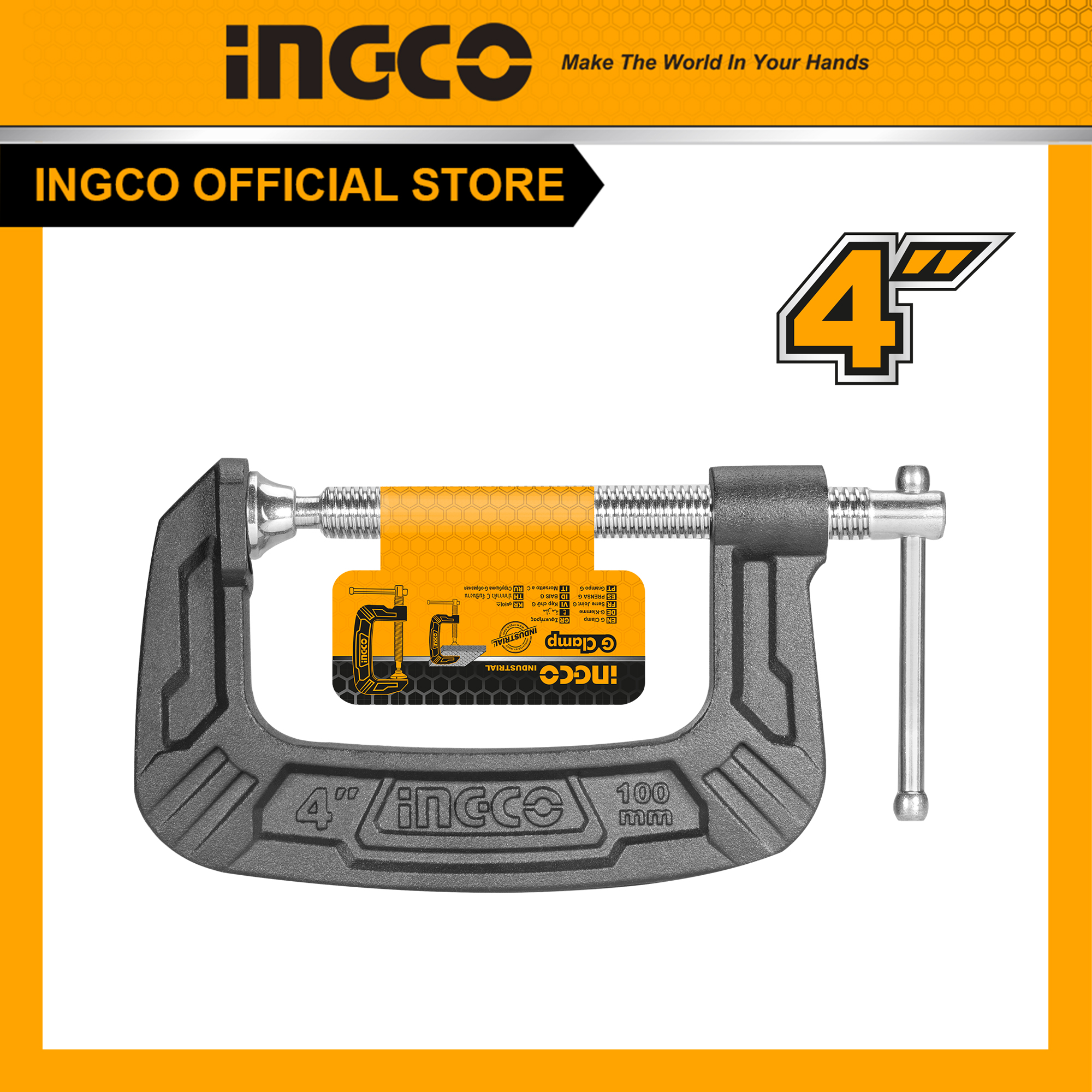 INGCO Kẹp chữ G - 4inch HGC0104